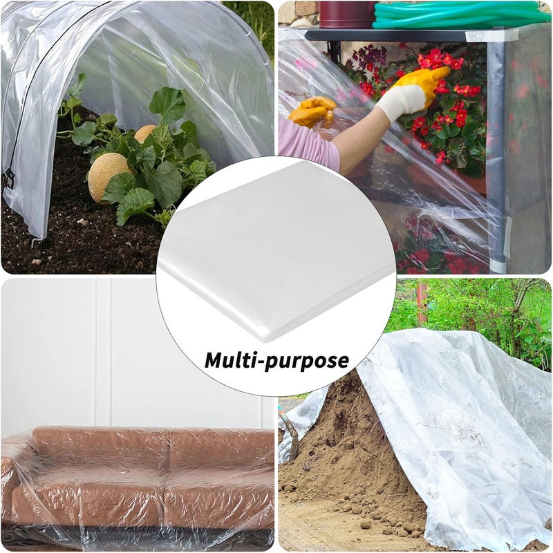 laapee 6.5x19.7Ft Clear Greenhouse Film Plastic Sheeting, Greenhouse Polyethylene Plastic Film 6 mil Thickness Replacement Cover, UV Resistant, Plant Covers Freeze Protection for Windproof Frost& Dust Proof - Image 5